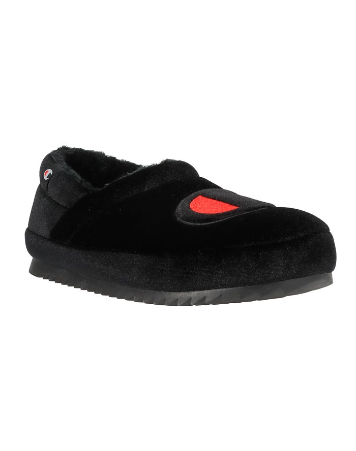 Champion Varsity Velvet Slippers Dames - Zwart - Belgie 9432PMUOI